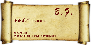 Bukó Fanni névjegykártya